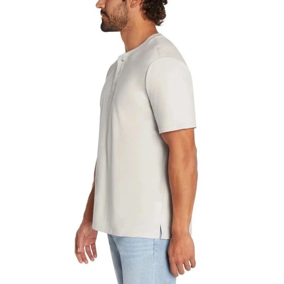 GAP Men’s Short Sleeve 3 Button Henley Tee Gray Size Small - Picture 6 of 12